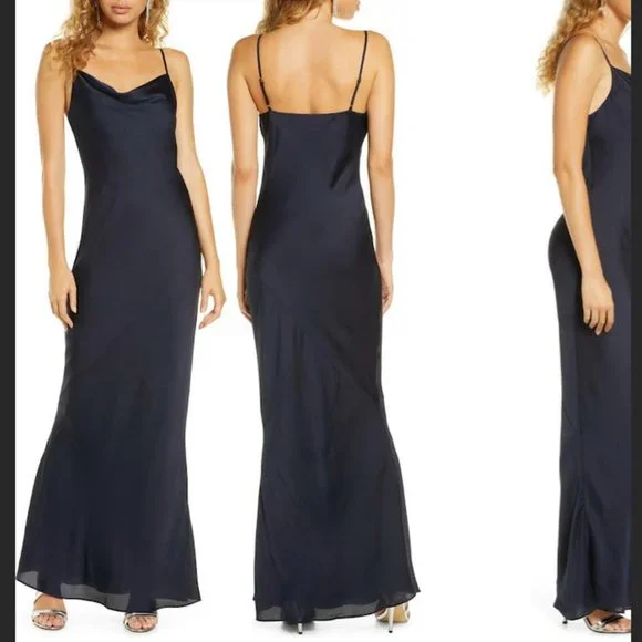 shona joy navy bridesmaid dress Shona Joy - La Lune Strapless Column Maxi Dress - Powder Blue